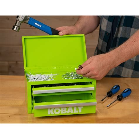 green shallow metal tool box|Kobalt Mini 10.83.